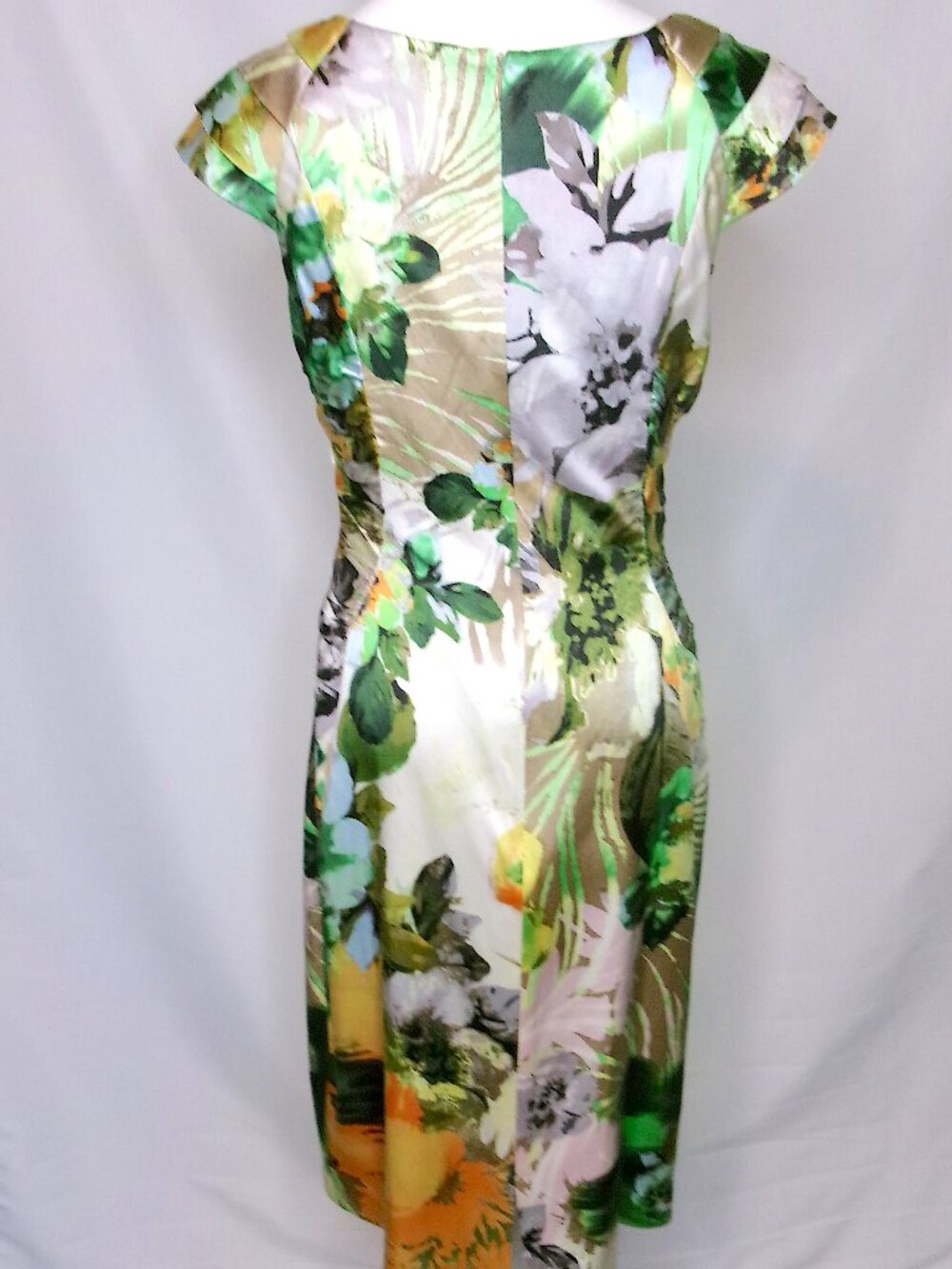 Kay Unger Silk Floral Ruched Sheath Dress Elegant Occasion 8 - Picture 8 of 10